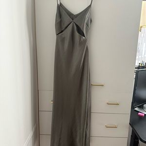 Olive green bec and bridge dress with small cutouts